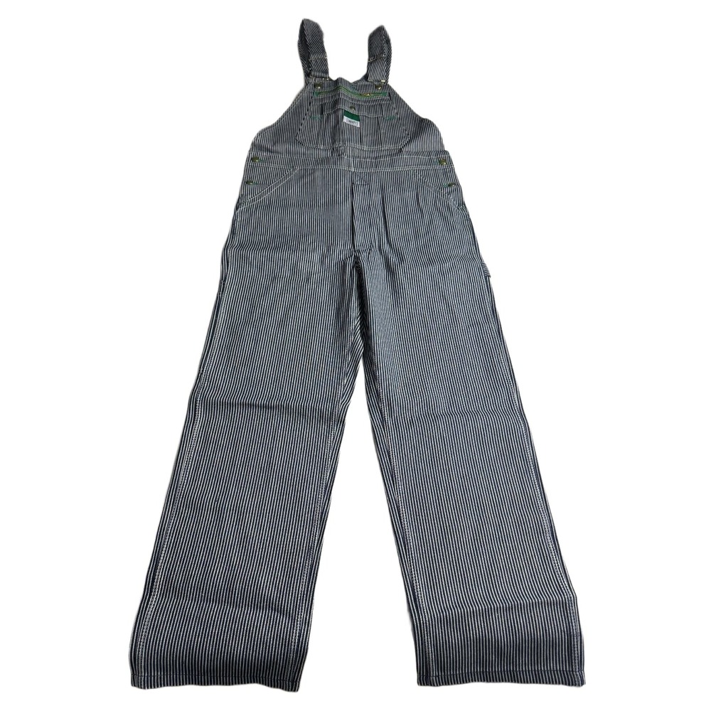 Liberty Hickory Stripe Bib Overalls Mens 36x32 Denim Carpenter Work Bibs NWT